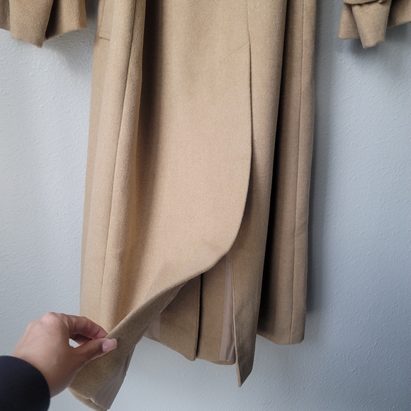 NWT Topshop Button Front Belted Longline Trench Coat Size XSmall (0-2) In Camel - Picture 13 of 16